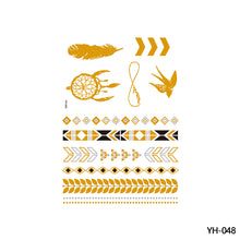 Load image into Gallery viewer, Hot Stamping Waterproof Tattoo Stickers Temporary Body Art Creative Tattoo Sticker Dream Catcher Wings Men Full Skull Totem Tattoo
