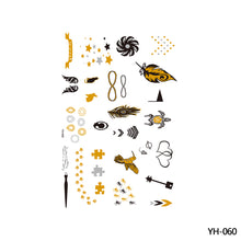 Load image into Gallery viewer, Hot Stamping Waterproof Tattoo Stickers Temporary Body Art Creative Tattoo Sticker Dream Catcher Wings Men Full Skull Totem Tattoo
