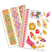 Load image into Gallery viewer, Waterproof Bronzing Tattoo Stickers Hot Silver Metal Tattoo Stickers Dream Catcher Wings Men Full Skull Totem Tattoo Sticker
