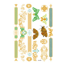 Load image into Gallery viewer, Waterproof Bronzing Tattoo Stickers Hot Silver Metal Tattoo Stickers Dream Catcher Wings Men Full Skull Totem Tattoo Sticker
