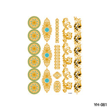 Load image into Gallery viewer, Waterproof Bronzing Tattoo Stickers Hot Silver Metal Tattoo Stickers Dream Catcher Wings Men Full Skull Totem Tattoo Sticker
