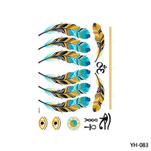 Load image into Gallery viewer, Waterproof Bronzing Tattoo Stickers Hot Silver Metal Tattoo Stickers Dream Catcher Wings Men Full Skull Totem Tattoo Sticker
