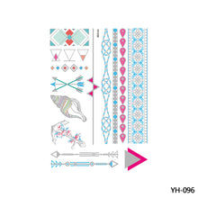 Load image into Gallery viewer, Waterproof Bronzing Tattoo Stickers Hot Silver Metal Tattoo Stickers Dream Catcher Wings Men Full Skull Totem Tattoo Sticker
