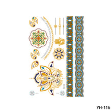 Load image into Gallery viewer, Waterproof Bronzing Tattoo Stickers Hot Silver Metal Tattoo Stickers Dream Catcher Wings Men Full Skull Totem Tattoo Sticker
