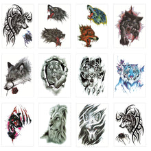Load image into Gallery viewer, Arm Wolf Head Condor Rich Fish Qinglong Geisha Tattoo Stickers Big Flower Arm Tattoo Stickers Totem Tattoo Stickers
