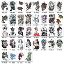 Load image into Gallery viewer, Arm Wolf Head Condor Rich Fish Qinglong Geisha Tattoo Stickers Big Flower Arm Tattoo Stickers Totem Tattoo Stickers
