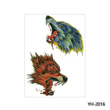 Load image into Gallery viewer, Arm Wolf Head Condor Rich Fish Qinglong Geisha Tattoo Stickers Big Flower Arm Tattoo Stickers Totem Tattoo Stickers
