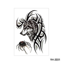 Load image into Gallery viewer, Arm Wolf Head Condor Rich Fish Qinglong Geisha Tattoo Stickers Big Flower Arm Tattoo Stickers Totem Tattoo Stickers
