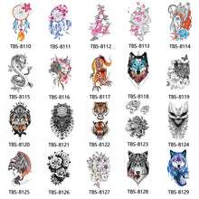 Load image into Gallery viewer, Arm Sleeve Tattoo Waterproof Temporary Body Art Creative Tattoo Sticker Lion Wild Wolf Tiger Men Full Skull Totem Tattoo Stickers
