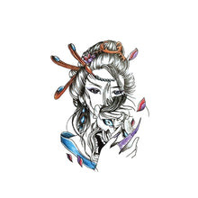 Load image into Gallery viewer, Arm Sleeve Tattoo Waterproof Temporary Body Art Creative Tattoo Sticker Rose Colorful Men Full Skull Totem Tattoo Stickers

