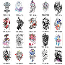 Load image into Gallery viewer, Arm Sleeve Tattoo Waterproof Temporary Body Art Creative Tattoo Sticker Rose Colorful Men Full Skull Totem Tattoo Stickers
