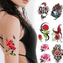 Load image into Gallery viewer, Creative Arm Sleeve Tattoo Temporary Body Art Tattoo Sticker Waterproof Rose Colorful Men Full Skull Totem Tattoo Stickers
