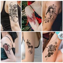 Load image into Gallery viewer, Creative Arm Sleeve Tattoo Temporary Body Art Tattoo Sticker Waterproof Rose Colorful Men Full Skull Totem Tattoo Stickers
