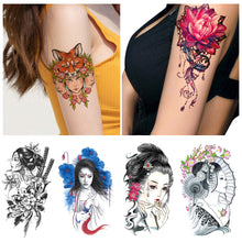 Load image into Gallery viewer, Flower Arm Tattoo Stickers Animal Simulation Tattoo Stickers Men Lion Wild Wolf Tiger Full Skull Totem Tattoo Stickers
