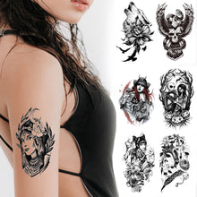 Load image into Gallery viewer, Flower Arm Tattoo Stickers Animal Simulation Tattoo Stickers Men Lion Wild Wolf Tiger Full Skull Totem Tattoo Stickers
