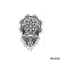 Load image into Gallery viewer, Flower Arm Tattoo Stickers Animal Simulation Tattoo Stickers Men Lion Wild Wolf Tiger Full Skull Totem Tattoo Stickers
