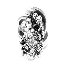 Load image into Gallery viewer, Creative Flower Arm Tattoo Stickers Animal Simulation Tattoo Stickers Men Lion Wild Wolf Tiger Full Skull Totem Tattoo Stickers
