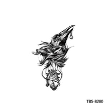 Load image into Gallery viewer, Creative Flower Arm Tattoo Stickers Animal Simulation Tattoo Stickers Men Lion Wild Wolf Tiger Full Skull Totem Tattoo Stickers
