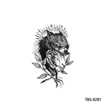 Load image into Gallery viewer, Creative Flower Arm Tattoo Stickers Animal Simulation Tattoo Stickers Men Lion Wild Wolf Tiger Full Skull Totem Tattoo Stickers

