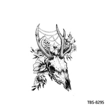 Load image into Gallery viewer, Creative Flower Arm Tattoo Stickers Sketch Flower Skull Tattoo Stickers Men Lion Wild Wolf Tiger Full Skull Totem Tattoo Stickers
