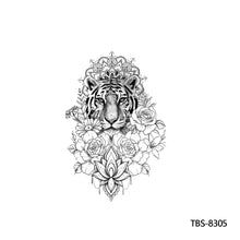 Load image into Gallery viewer, Creative Flower Arm Tattoo Stickers Sketch Flower Skull Tattoo Stickers Men Lion Wild Wolf Tiger Full Skull Totem Tattoo Stickers
