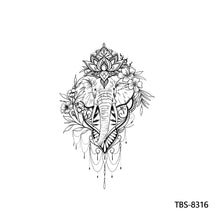 Load image into Gallery viewer, Creative Flower Arm Tattoo Stickers Sketch Flower Skull Tattoo Stickers Men Lion Wild Wolf Tiger Full Skull Totem Tattoo Stickers
