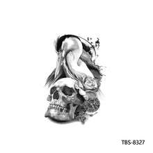 Load image into Gallery viewer, Creative Flower Arm Tattoo Stickers Sketch Flower Skull Tattoo Stickers Men Lion Wild Wolf Tiger Full Skull Totem Tattoo Stickers
