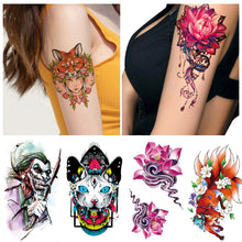 Load image into Gallery viewer, Creative Flower Arm Tattoo Stickers Sketch Skull Tattoo Stickers Fashion Men Snake Wild Wolf Tiger Full Skull Totem Tattoo Stickers
