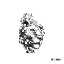 Load image into Gallery viewer, Creative Flower Arm Tattoo Stickers Sketch Skull Tattoo Stickers Fashion Men Snake Wild Wolf Tiger Full Skull Totem Tattoo Stickers
