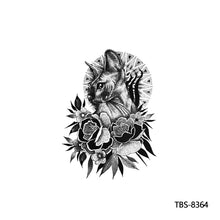 Load image into Gallery viewer, Creative Flower Arm Tattoo Stickers Sketch Skull Tattoo Stickers Fashion Men Snake Wild Wolf Tiger Full Skull Totem Tattoo Stickers
