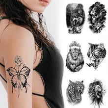 Load image into Gallery viewer, Fashion Arm Half Tattoo Stickers Totem Big Flower Men Creative Snake Lion Tiger Women Full Skull Totem Tattoo Stickers
