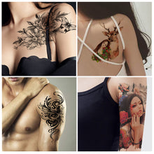 Load image into Gallery viewer, Fashion Arm Half Tattoo Stickers Totem Big Flower Men Creative Snake Lion Tiger Women Full Skull Totem Tattoo Stickers
