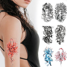 Load image into Gallery viewer, Totem Large Flower Arm Arabic Tattoo Sticker Men Creative Snake Angle Wolf Animal Women Full Skull Totem Tattoo Stickers
