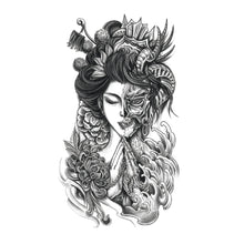 Load image into Gallery viewer, Totem Large Flower Arm Arabic Tattoo Sticker Men Creative Snake Angle Wolf Animal Women Full Skull Totem Tattoo Stickers
