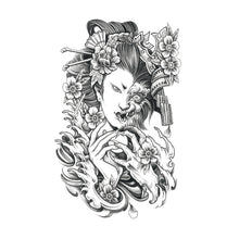 Load image into Gallery viewer, Totem Large Flower Arm Arabic Tattoo Sticker Men Creative Snake Angle Wolf Animal Women Full Skull Totem Tattoo Stickers
