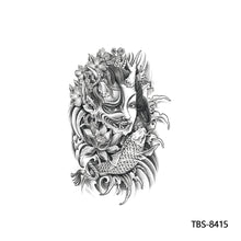 Load image into Gallery viewer, Totem Large Flower Arm Arabic Tattoo Sticker Men Creative Snake Angle Wolf Animal Women Full Skull Totem Tattoo Stickers
