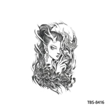 Load image into Gallery viewer, Totem Large Flower Arm Arabic Tattoo Sticker Men Creative Snake Angle Wolf Animal Women Full Skull Totem Tattoo Stickers
