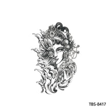 Load image into Gallery viewer, Totem Large Flower Arm Arabic Tattoo Sticker Men Creative Snake Angle Wolf Animal Women Full Skull Totem Tattoo Stickers
