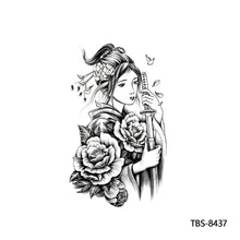 Load image into Gallery viewer, Totem Large Flower Arm Arabic Tattoo Sticker Men Creative Snake Angle Wolf Animal Women Full Skull Totem Tattoo Stickers

