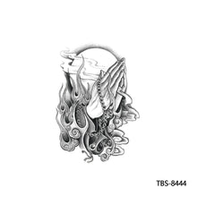 Load image into Gallery viewer, Totem Large Flower Arm Arabic Tattoo Sticker Men Creative Snake Angle Wolf Animal Women Full Skull Totem Tattoo Stickers
