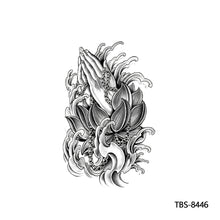 Load image into Gallery viewer, Totem Large Flower Arm Arabic Tattoo Sticker Men Creative Snake Angle Wolf Animal Women Full Skull Totem Tattoo Stickers
