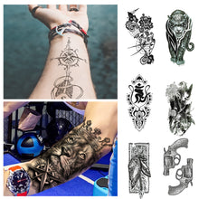 Load image into Gallery viewer, Small Full Arm Totem Tattoo Sticker Symbol Animal Skull Text Color Tattoo Sticker Men Fashion Women Totem Tattoo Stickers
