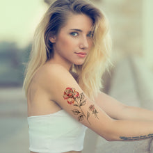 Load image into Gallery viewer, Animal Rose Small Full Arm Totem Tattoo Sticker Skull Colorful Tattoo Sticker Lotus Men Creative Women Totem Tattoo Stickers

