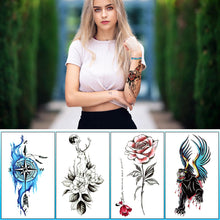 Load image into Gallery viewer, Flower Small Full Arm Totem Tattoo Sticker Animal Skull Colorful Tattoo Sticker Lotus Men Creative Women Totem Tattoo Stickers
