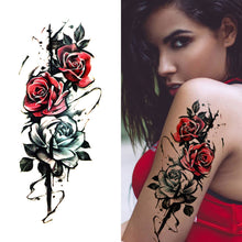 Load image into Gallery viewer, Flower Small Full Arm Totem Tattoo Sticker Animal Skull Colorful Tattoo Sticker Lotus Men Creative Women Totem Tattoo Stickers

