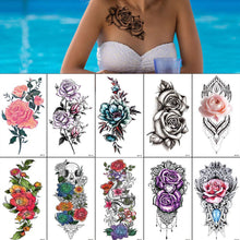 Load image into Gallery viewer, Flower Small Full Arm Totem Tattoo Sticker English Alphabet Flowers Tattoo Sticker Lotus Men Creative Women Totem Tattoo Stickers
