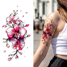 Load image into Gallery viewer, Flower Small Full Arm Totem Tattoo Sticker English Alphabet Flowers Tattoo Sticker Lotus Men Creative Women Totem Tattoo Stickers

