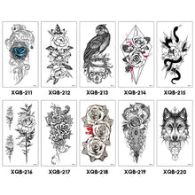 Load image into Gallery viewer, Flower Small Full Arm Totem Tattoo Sticker English Alphabet Flowers Tattoo Sticker Lotus Men Creative Women Totem Tattoo Stickers
