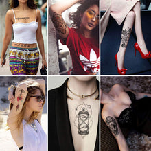 Load image into Gallery viewer, Flower Small Full Arm Totem Tattoo Sticker Animal Skull Colorful Tattoo Sticker Lotus Men Creative Women Totem Tattoo Stickers
