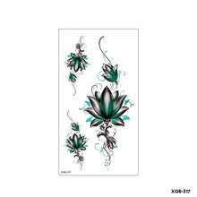 Load image into Gallery viewer, Flower Small Full Arm Totem Tattoo Sticker Fashion Lily Flowers Tattoo Sticker Clock Men Creative Women Totem Tattoo Stickers
